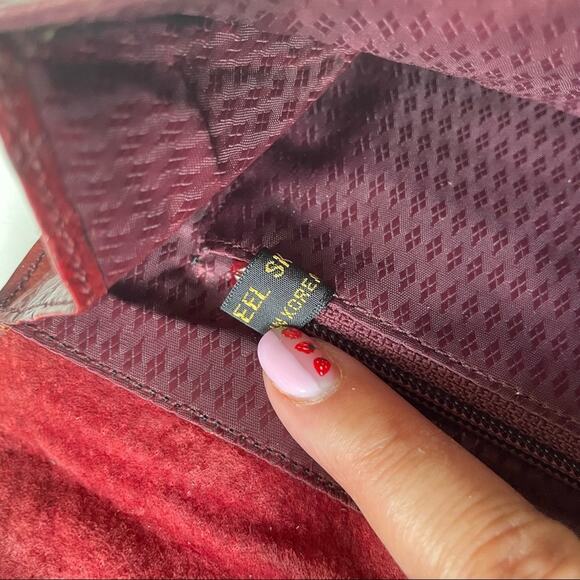 Vintage 1970s Eel Skin Clutch Bag Foldover Deep Red GUC - Picture 3 of 15